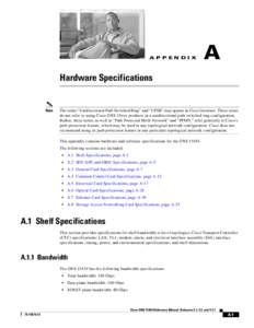 A P P E N D I X  A Hardware Specifications