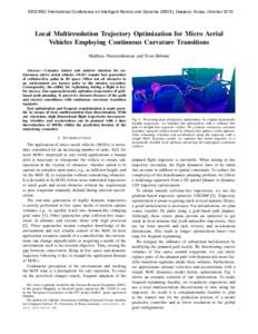 Local Multiresolution Trajectory Optimization for Micro Aerial Vehicles Employing Continuous Curvature Transitions