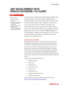 Microsoft Word - Oracle on .NET 2007 Data Sheet final.doc