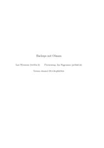 Backups mit Obnam Lars Wirzenius () Übersetzung: Jan Niggemann ()  Version obnamg0dc3b5c