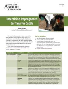 ENTOInsecticide-Impregnated Ear Tags for Cattle Sonja L. Swiger,