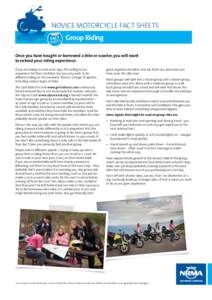 Novice motorcycle fact sheets FACETT3 SHE Group Riding