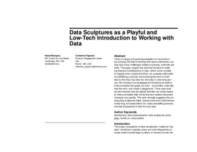 Data Sculptures as a Playful and Low-Tech Introduction to Working with Data