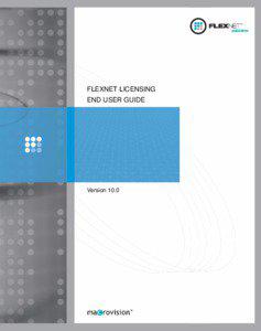 FLEXnet Licensing End User Guide