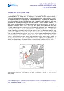 QUALITY STATUS REPORT 2010 ICES overview assessment of non-indigenous species in the OSPAR maritime area Leathery sea squirt – case study The leathery sea squirt, Styela clava, was probably introduced to Europe (Figure