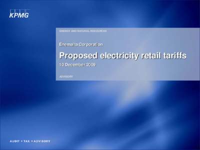ENERGY AND NATURAL RESOURCES  Enemalta Corporation Proposed electricity retail tariffs 10 December 2009