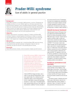 clinical  Prader-Willi syndrome Care of adults in general practice Elly Scheermeyer
