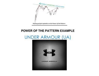 POWER OF THE PATTERN EXAMPLE  UNDER ARMOUR (UA) PATTERN OPPORTUNITY TO LONG UNDER AMOUR (UA) SHARED: Patterns of a falling resistance and on TWO long term rising support lines were reason enough to take a positi