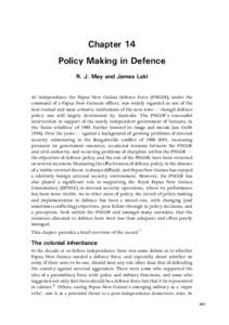 Policy Making and Implementation: Studies from Papua New Guinea