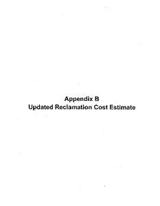 POGO MINE Table 1: Pogo Mine DSTF Expansion Cost Model Update[removed]SUMMARY OF ESTIMATED RECLAMATION AND CLOSURE COSTS-POGO MINE SITE 1 year holding Phase I