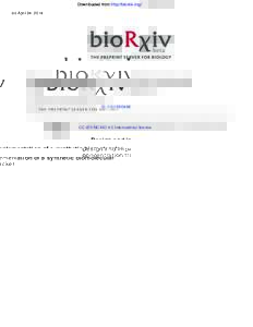 Downloaded from http://biorxiv.org/ on April 24, 2014  Design and implementation of a synthetic biomolecular concentration tracker Victoria Hsiao, Emmanuel LC de los Santos, Weston R Whitaker, et al. bioRxiv posted onlin