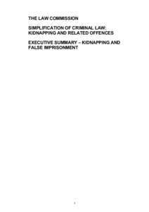 Microsoft Word - lc355_summary_kidnapping_false-imprisonment.doc