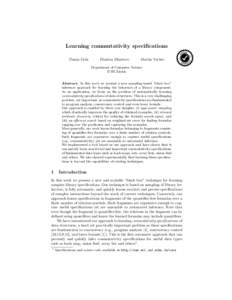Learning commutativity specifications a ct * Consi  se