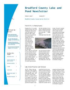 Bradford County Lake and Pond Newsletter Volume 1, Issue 1 Spring 2017