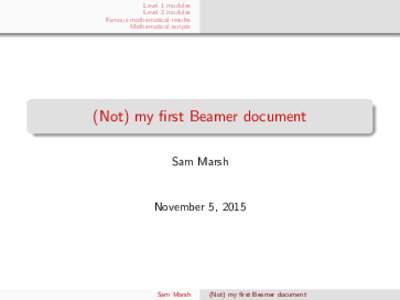 (Not) my first Beamer document