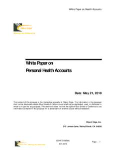 White Paper on Health Accounts  ™ Making the Difference