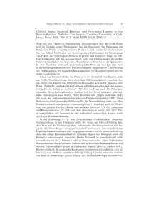Plekos 3,2001,67–72 – http://www.plekos.uni-muenchen.de/2001/rando.pdf  67 Clifford Ando: Imperial Ideology and Provincial Loyalty in the Roman Empire. Berkeley/Los Angeles/London: University of California Press 2000