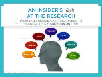 an insider’s look at the research From sally hogshead’s presentation to Direct Selling Association onPRESTIGE POWER