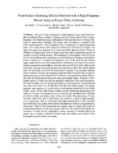 Bulletin of the Seismological Society of America, Vol. 88, No. 6, pp, DecemberNear-Surface Scattering Effects Observed with a High-Frequency Phased Array at Pinyon Flats, California by Frank L. Vernon, 