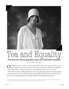 Tea and Equality The Hoover Administration and the DePriest Incident By Annette B. Dunlap O