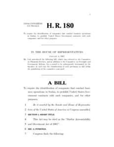 I  110TH CONGRESS 1ST SESSION  H. R. 180