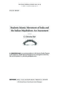 Students Islamic Movement of India and the Indian Mujahideen: An Assessment