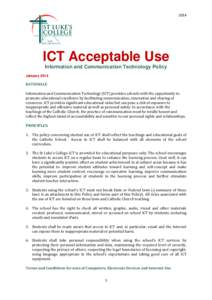Microsoft Word - ICT Acceptable Use 2014