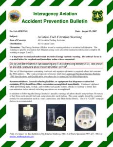 Microsoft Word - IAAAPB 07-01, Aviation Fuel Filtration Warning.doc