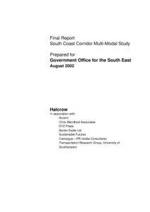 Final Report South Coast Corridor Multi-Modal Study Prepared for