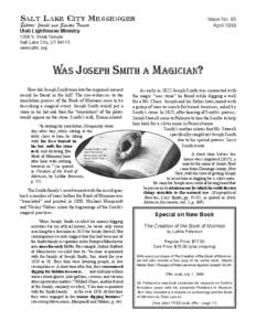 Salt Lake City Messenger  Issue No. 95 April[removed]Editors: Jerald and Sandra Tanner