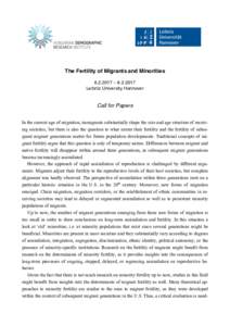 The Fertility of Migrants and Minorities konferencia felhívás