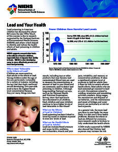 Lead and Your Health - NIEHS Fact Sheet
