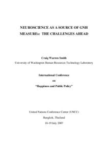 Microsoft Word - Craig W.Smith-NEUROSCIENCE AS A SOURCE OF GNH MEASUREs
