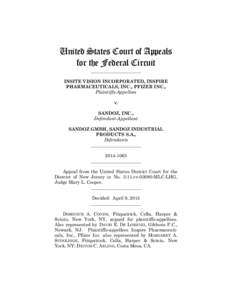 United States Court of Appeals for the Federal Circuit ______________________ INSITE VISION INCORPORATED, INSPIRE PHARMACEUTICALS, INC., PFIZER INC.,