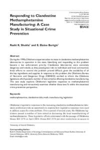 Responding to Clandestine Methamphetamine Manufacturing: A Case Study in Situational Crime Prevention