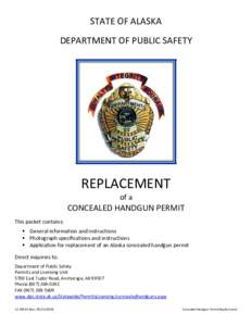 STATE OF ALASKA  DEPARTMENT OF PUBLIC SAFETY     REPLACEMENT 