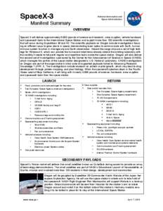 SpaceX 3 factsheet - April 7