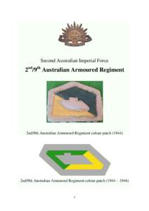 Second Australian Imperial Force  2nd/9th Australian Armoured Regiment 2nd/9th Australian Armoured Regiment colour patch (1944)