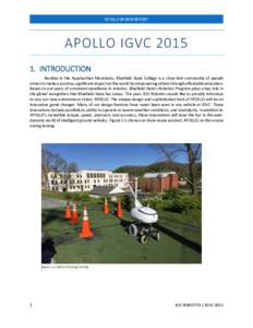 APOLLO DESIGN REPORT  APOLLO IGVCINTRODUCTION Nestled in the Appalachian Mountains, Bluefield State College is a close-knit community of people driven to make a positive, significant impact on the world by empow