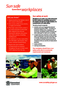 Sun safe Queensland workplaces – Fact sheet