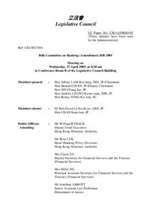 立法會 Legislative Council LC Paper No. CB[removed]These minutes have been seen by the Administration) Ref: CB1/BC/5/04