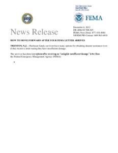 Joint Information Center Joint Field Office Lincroft, New Jersey News Release