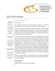 www.internationalgeothermal.orgNewsletter Letter from the Chairman In this Issue Letter from the