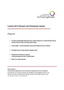 Press Kit French language in Olympic Games