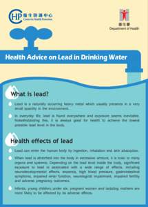 Health Advice on Lead in Drinking Water