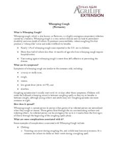 Whooping Cough (Pertussis)