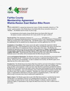 bikefairfax mm Fairfax County Membership Agreement WiehIe-Reston East Station Bike Room