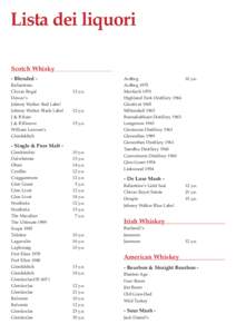 Lista dei liquori Scotch Whisky - Blended Ballantines Chivas Regal Dewar’s Johnny Walker Red Label