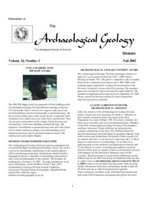 Newsletter of  The The Geological Society of America