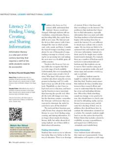 instructional leader instructional leader  Literacy 2.0: Finding, Using, Creating, and Sharing